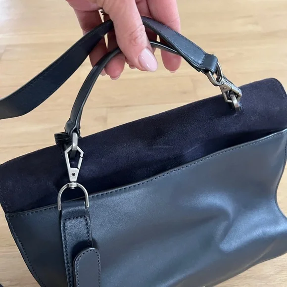 Rebecca Minkoff Black Suede and Leather Crossbody Bag - Picture 11 of 16